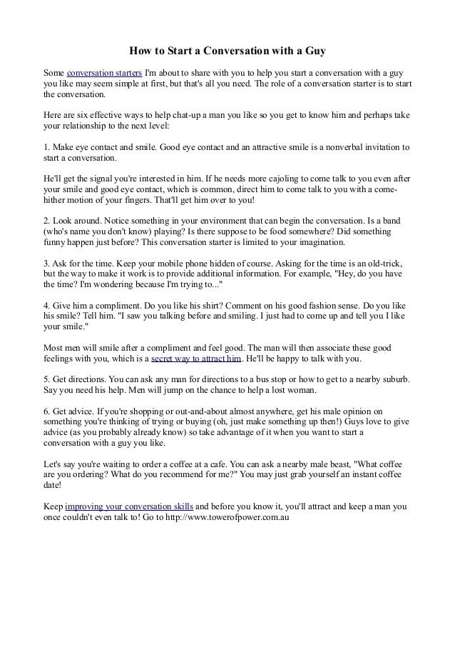 How to start a relationship conversation How to start a relationship conversation